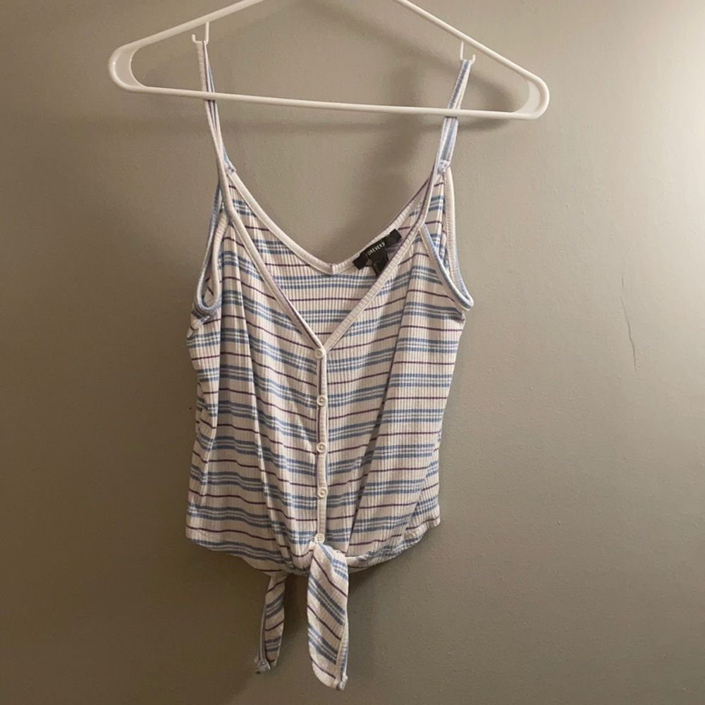 Purple and Blue Striped Crop Top